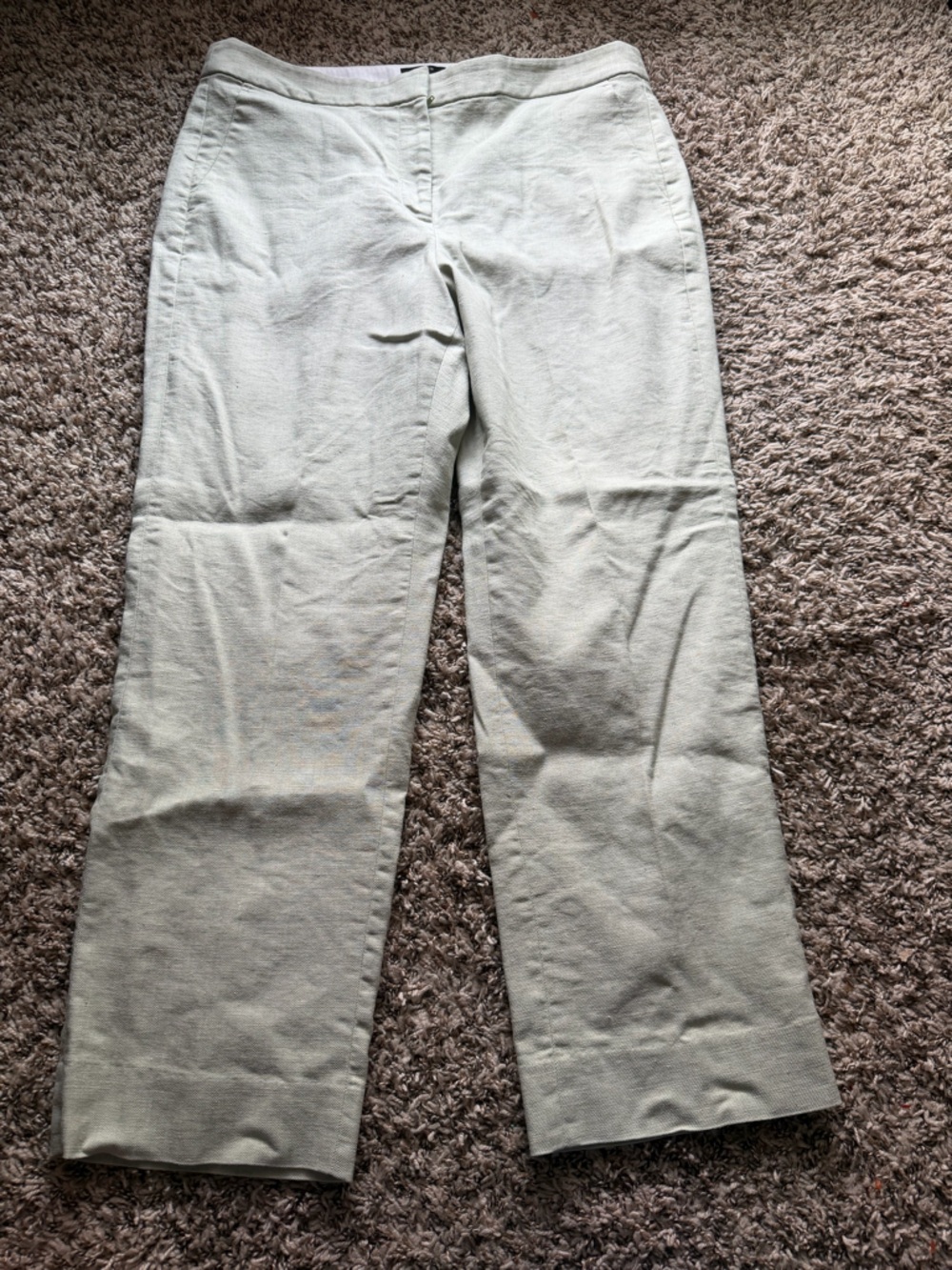 J. Crew Cream Straight Leg Trousers